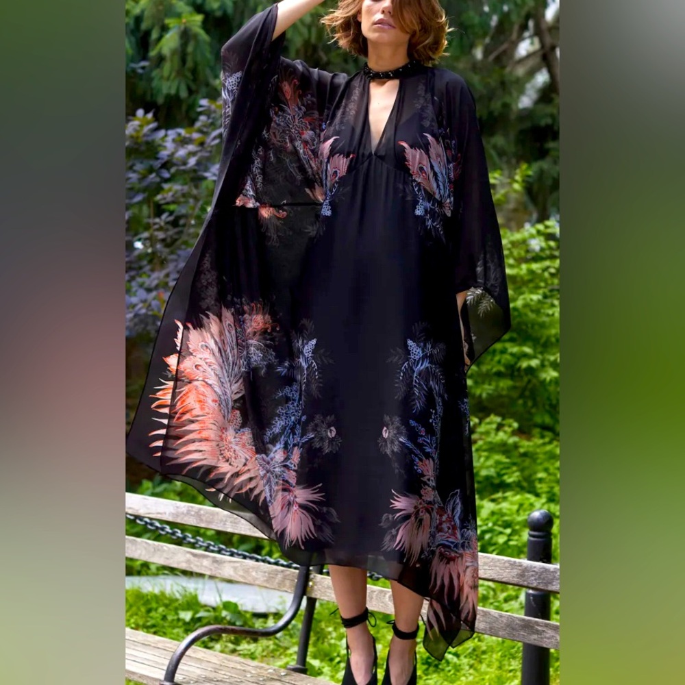 Ungaro Reeva Caftan dress in black size M